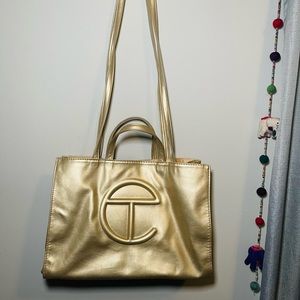 LARGE GOLD TELFAR BAG